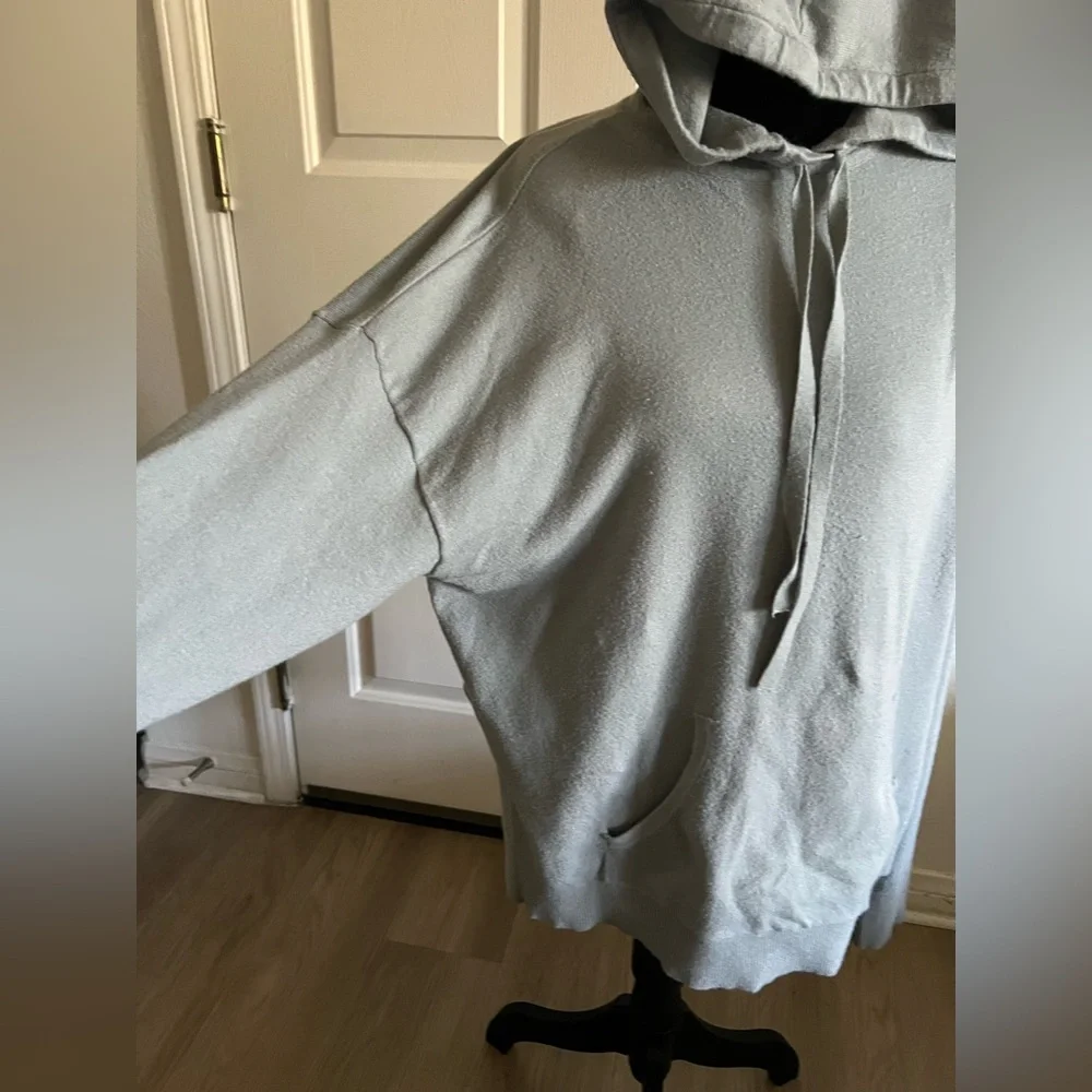 2/30 Womens Gray Grunge‎ Pullover Gorpcore Hoodie Leisurewear Sz large